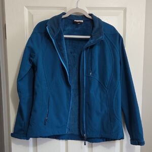 Diamond Women's Teal Blue Fleece-Lined Utility Jacket